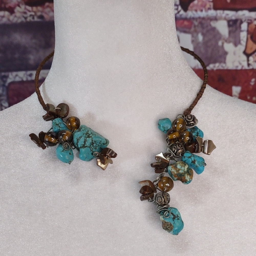 Artisan Crafted Wire Wrapped Turquoise Necklace